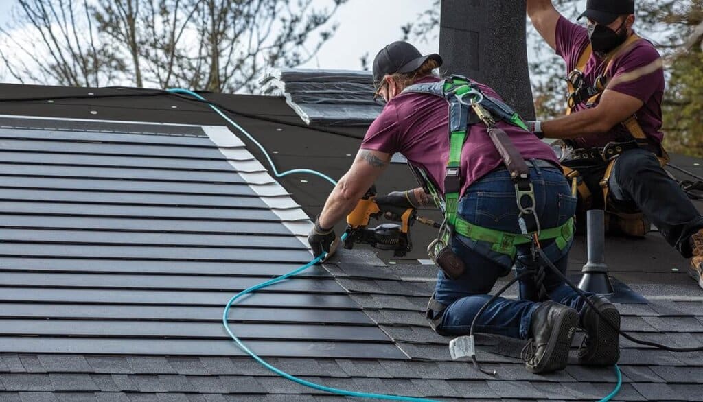 Solar shingle installation